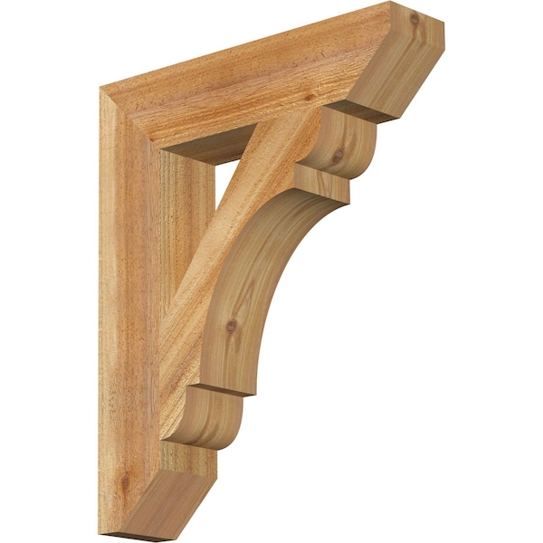 Ekena Millwork Olympic Slat Rough Sawn Bracket, Western Red Cedar, 4"W x 18"D x 22"H BKT04X18X22OLY06RWR - main